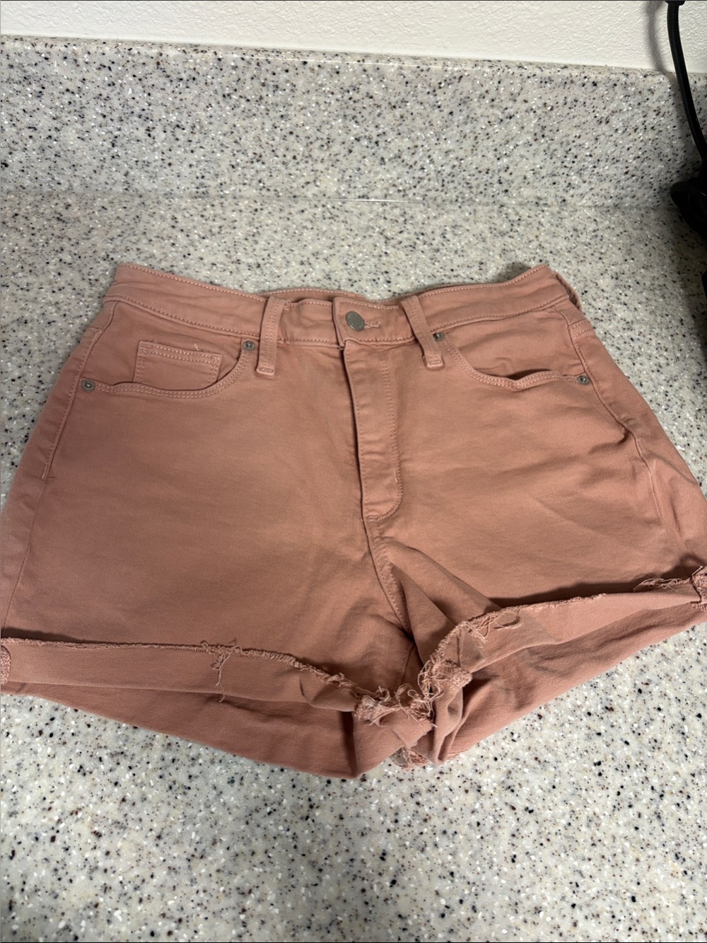 Universal Thread High-Rise Frayed Hem Rosewood Denim Shorts